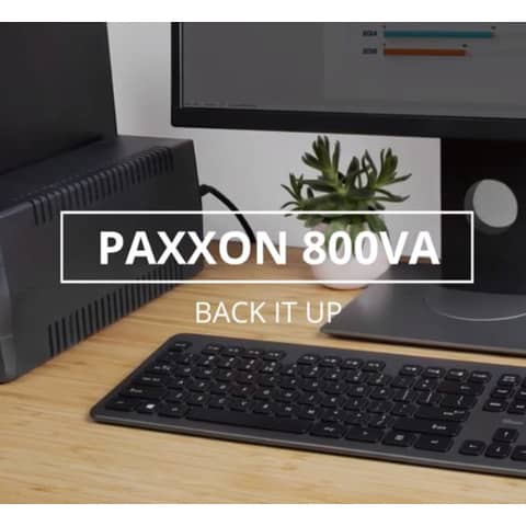 Gruppo di continuità (UPS) PAXXON 800VA Trust con batteria integrata - 2 prese nero - 23503